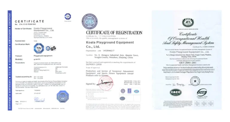 KoalaPlay indoor Playground Certificate
