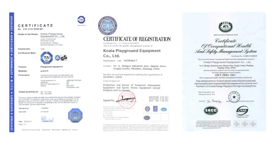 KoalaPlay indoor Playground Certificate