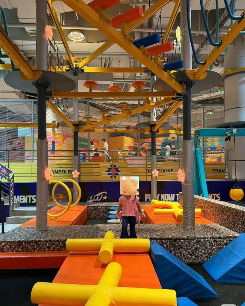 Colorful Trampoline park design