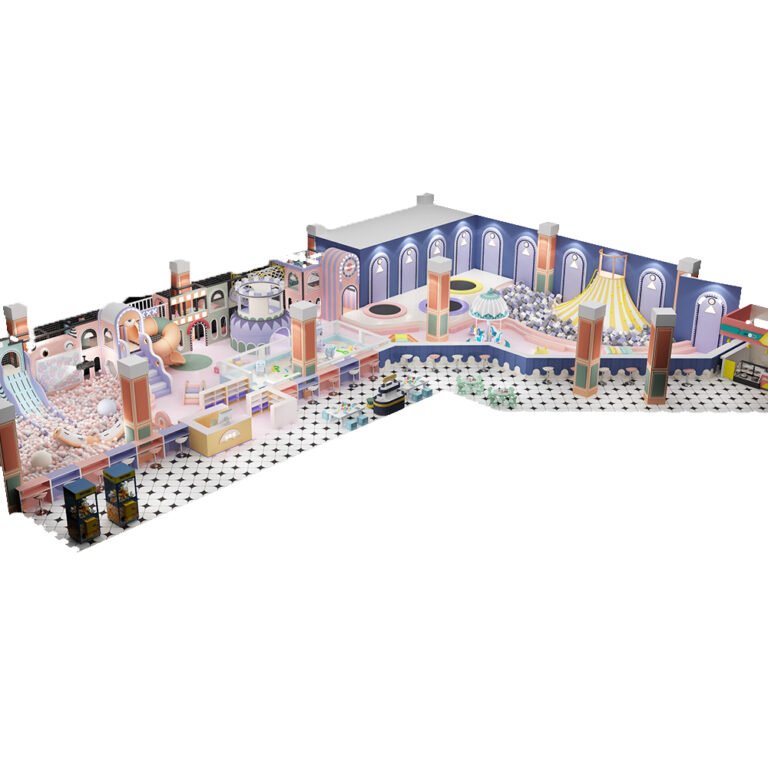 candy and macaron-themed amusement park