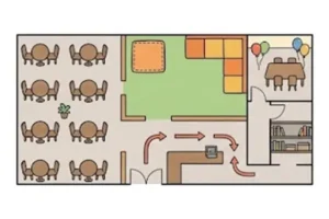 Indoor Play Cafe Design project should include space planing for seating, play zones and etc.,