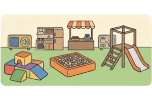 Indoor Playground equipment with soft play, role play, clmbing and slides sensory