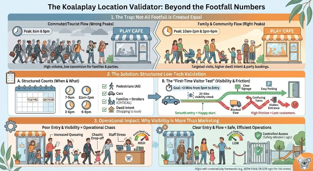 play cafe footfall location visibility scoring