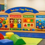 Colorful toddler play panels for indoor playground