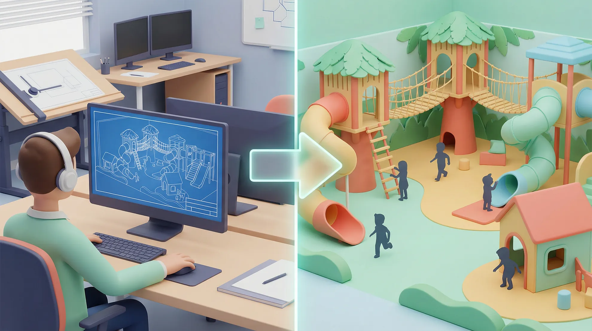 Custom indoor playground design process from concept to installation