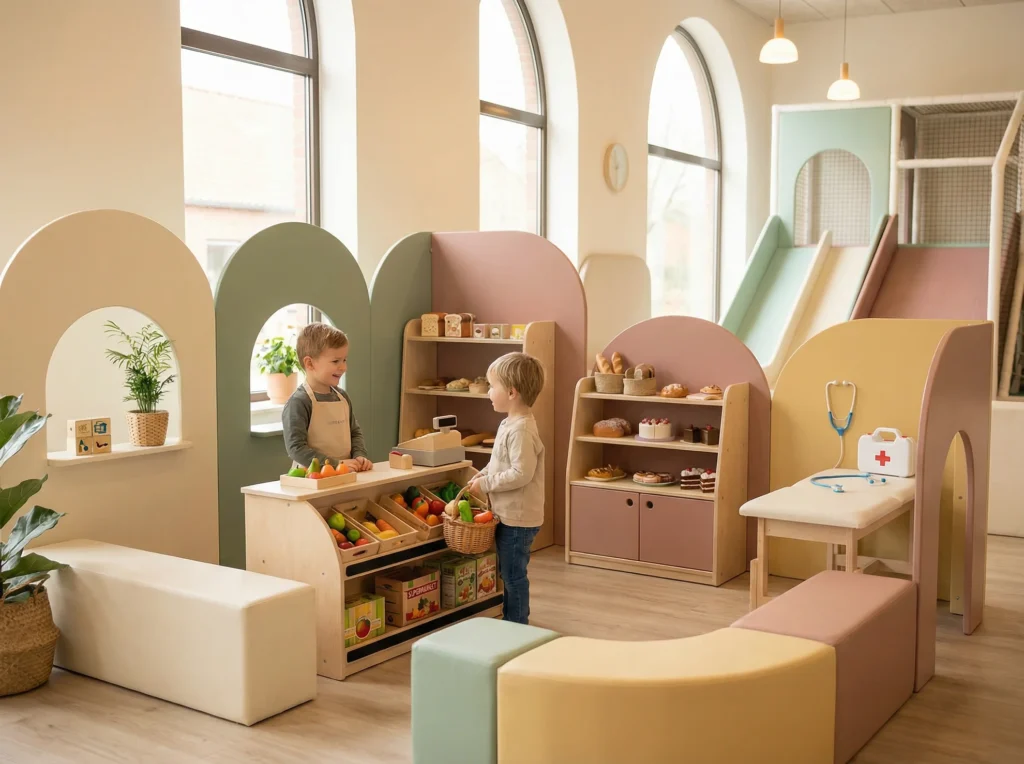 indoor playground business advice - Premium kids role play area inside an indoor playground