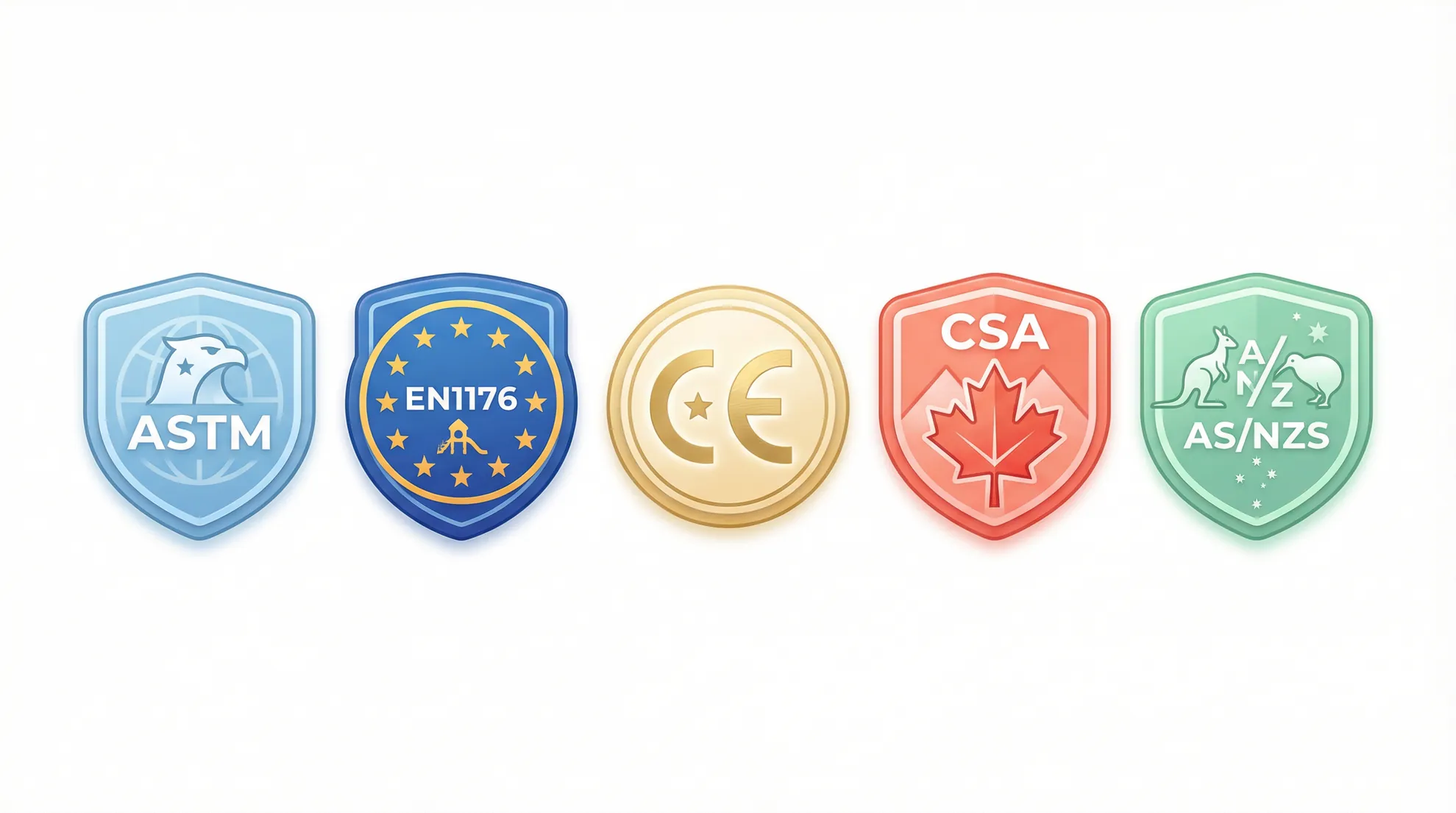 Indoor playground equipment safety certifications: ASTM, EN1176, CE, CSA, AS/NZS