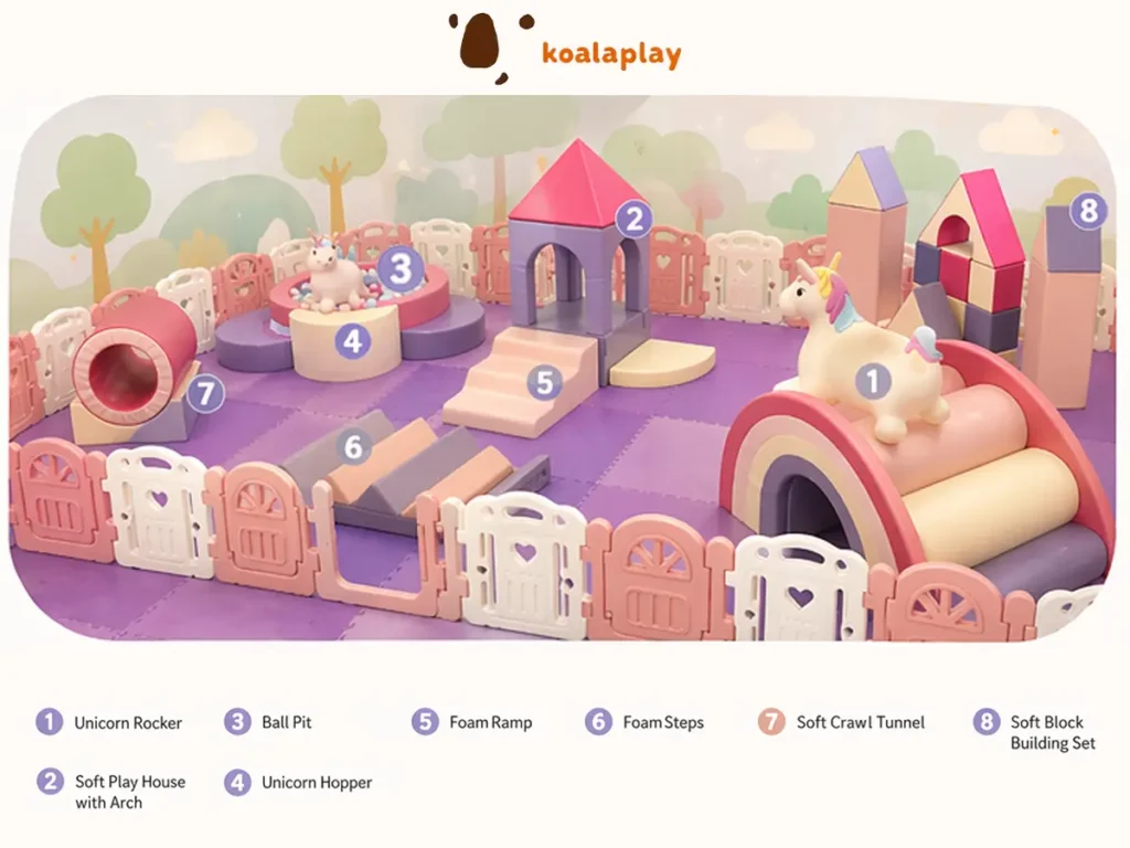Soft Play Equipment list and setup for toddlers and preschools , daycare