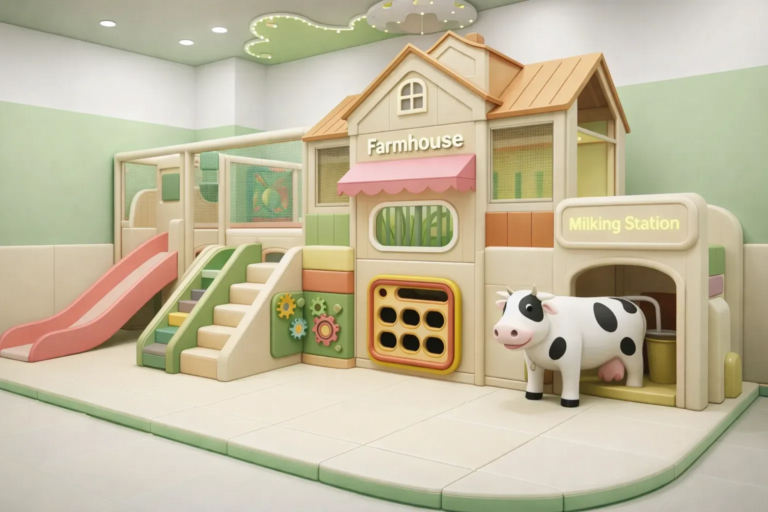 parque infantil cubierto temático con juegos de simulación