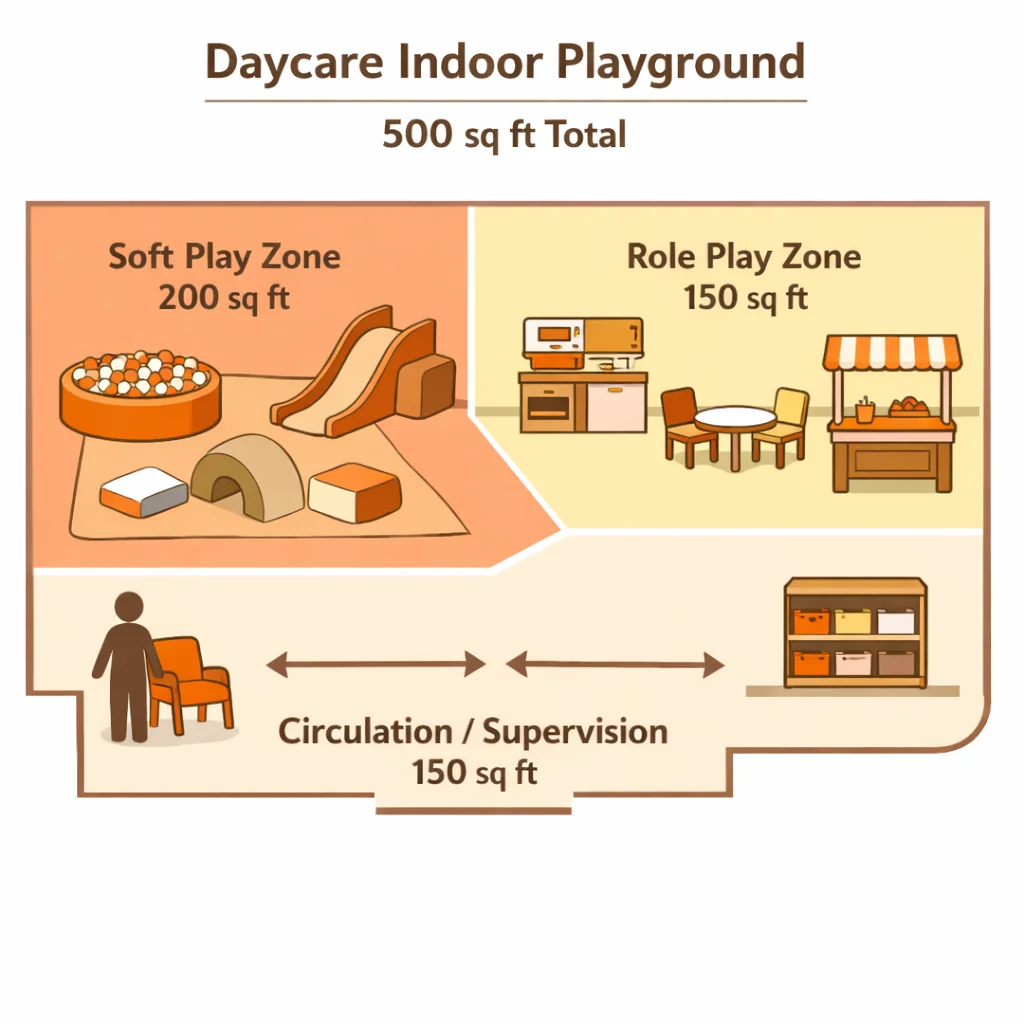 Daycare Indoor Playground Zoning Infographic