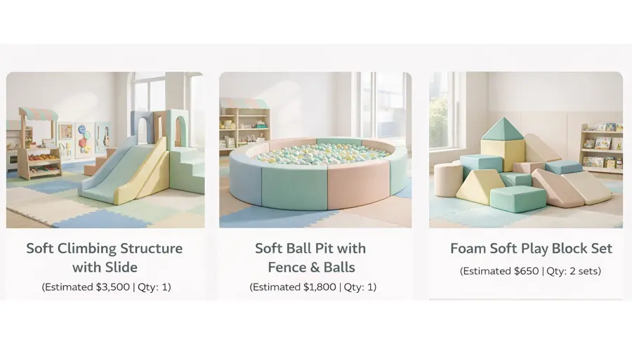 daycare indoor playground equipment must have - soft play