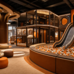 Bright play area with seating options.