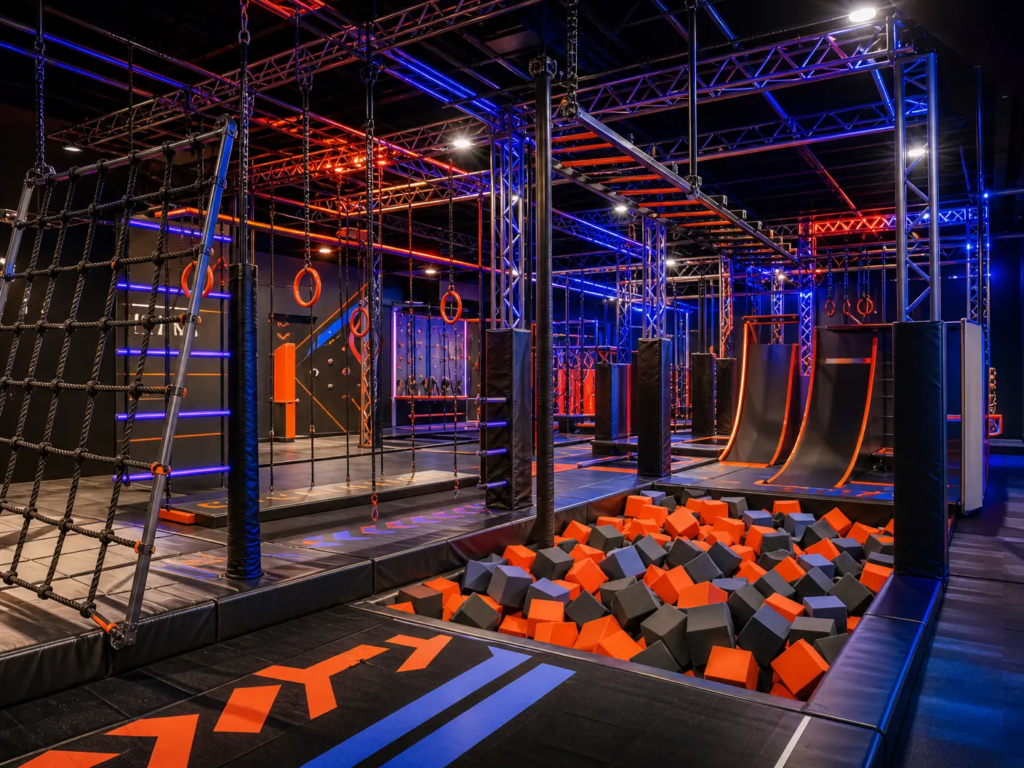 Modern Ninja Course Attraction for School-Age Kids