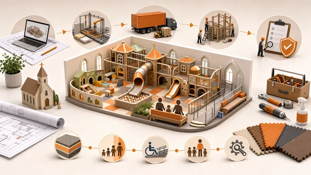 Project safety workflow and quality process for a Noah's Ark themed playground installation
