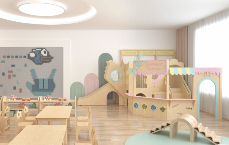 wood indoor playground equipment for kids